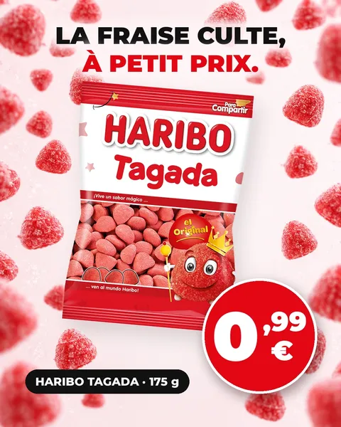Un petit creux sucré ? Les Haribo Tagada sont là pour ça.
