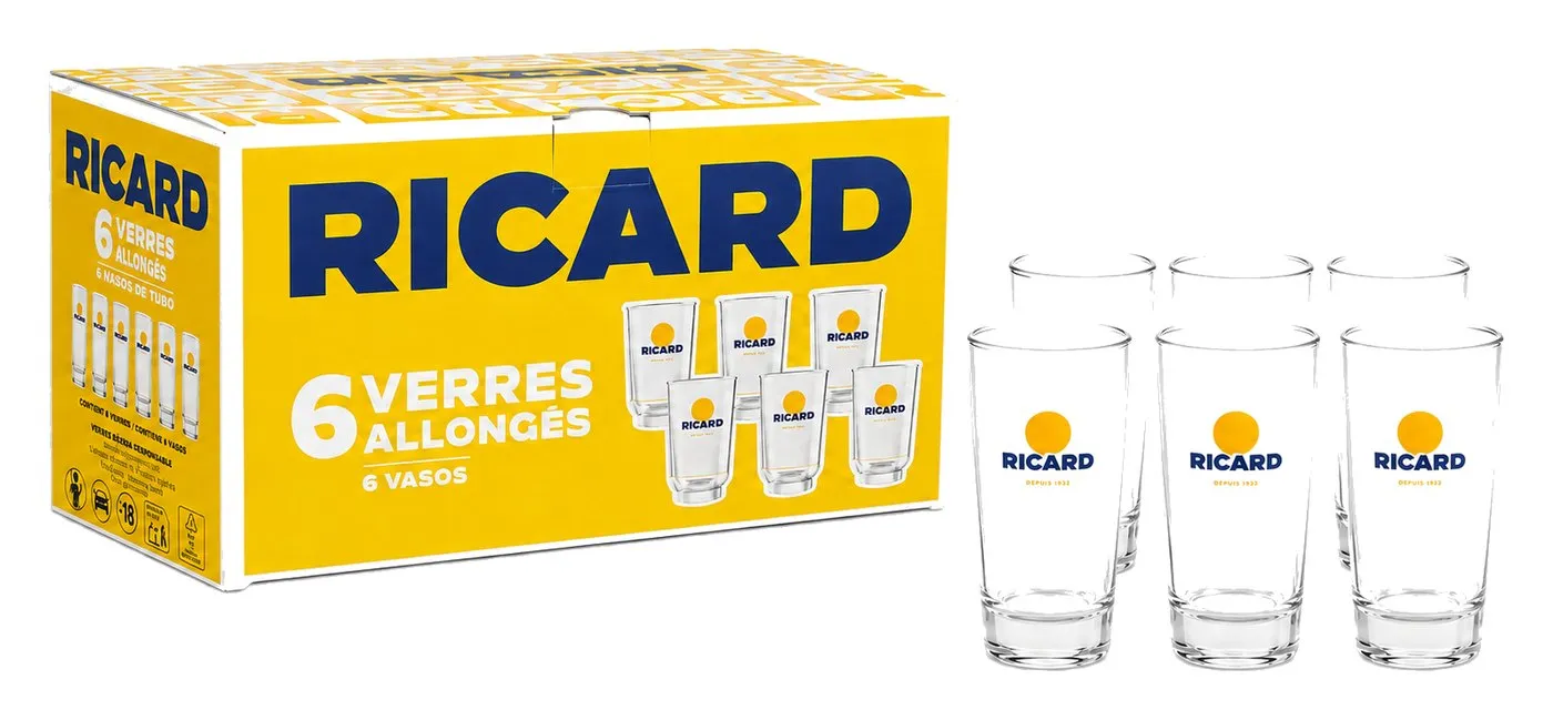 Caixa de 6 gots de tub Ricard
